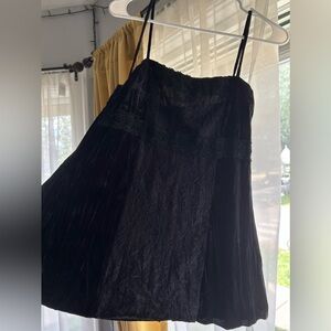 Black Velvet & Lace Strappy Top, Size L
